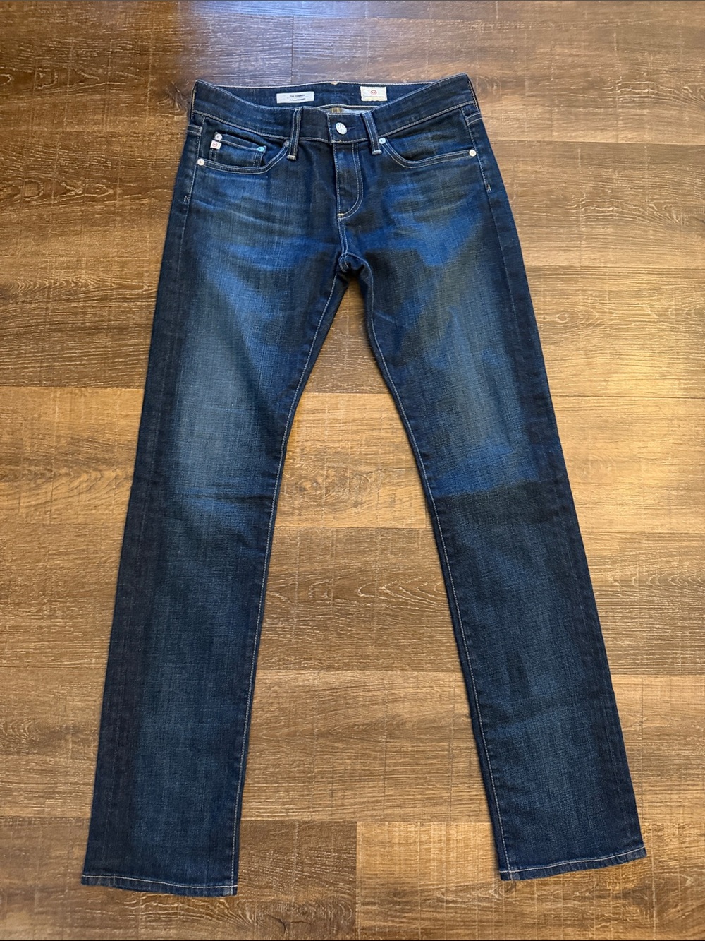 Ag Adriano Goldschmied Slim Straight Jeans in Dark Indigo